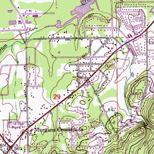 Topographic Map of Rainbow Presbyterian Church, AL