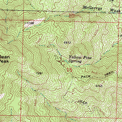 Topographic Map of Yellow Pine Spring, AZ