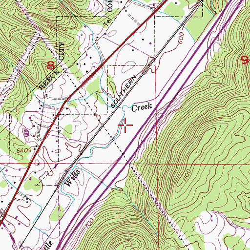 Topographic Map of Reeces Mill (historical), AL