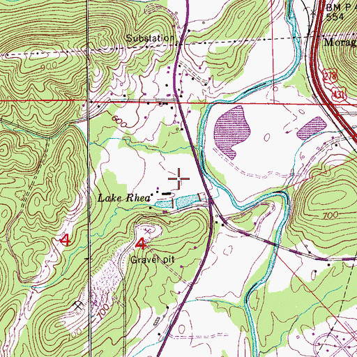 Topographic Map of Rhea (historical), AL