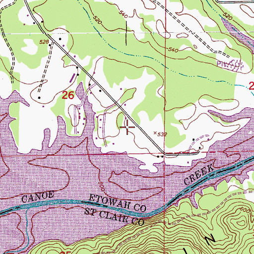 Topographic Map of Riddles Bend, AL