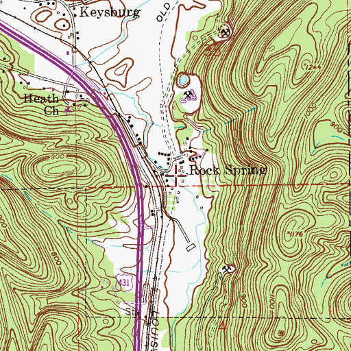 Topographic Map of Rock Spring, AL