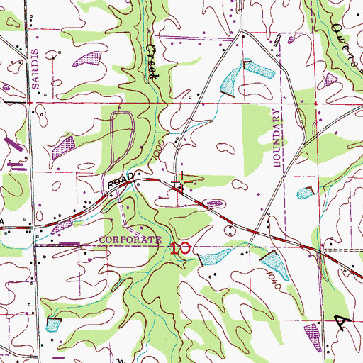 Topographic Map of Rollins (historical), AL