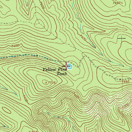 Topographic Map of Yellow Pine Tank, AZ