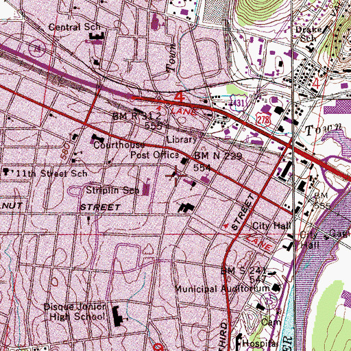 Topographic Map of Saint James Catholic Church, AL