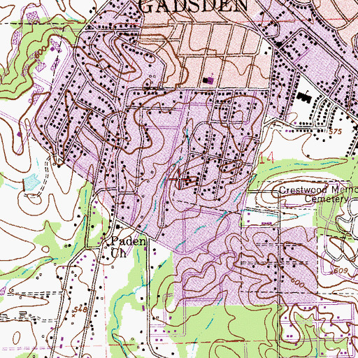 Topographic Map of Saint Paul Holiness Church, AL