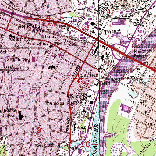Topographic Map of Second Baptist Church (historical), AL