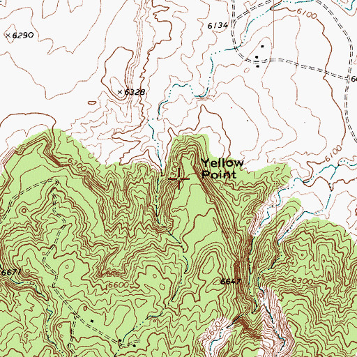 Topographic Map of Yellow Point, AZ