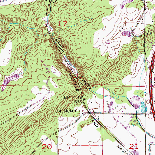 Topographic Map of Sheffield Gap, AL