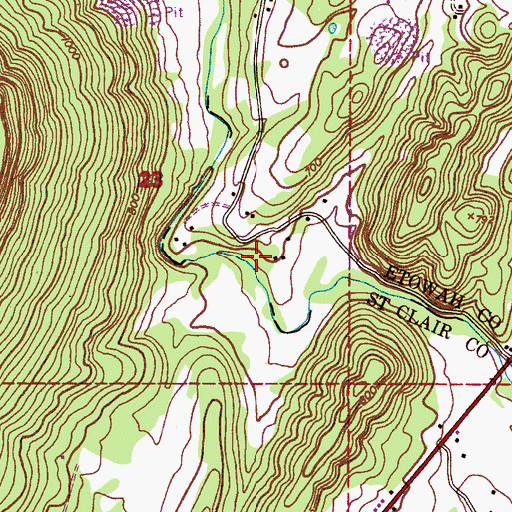 Topographic Map of Shirley Spring, AL