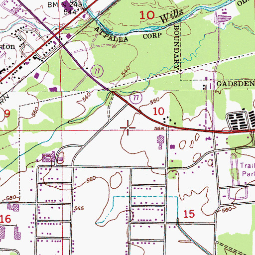 Topographic Map of Siberton Park, AL
