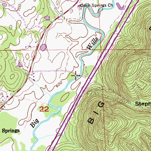 Topographic Map of Smiths Bridge (historical), AL