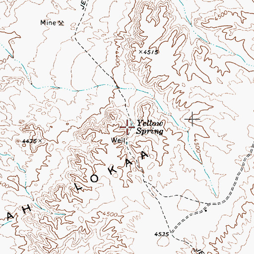 Topographic Map of Yellow Spring, AZ