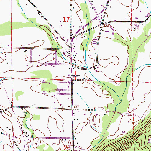 Topographic Map of Southside Baptist Church, AL