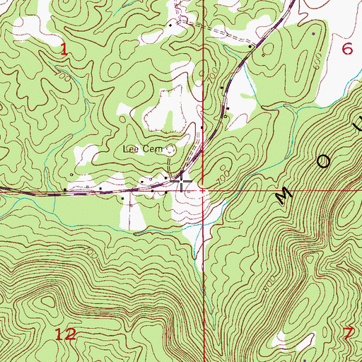 Topographic Map of Stanfield (historical), AL