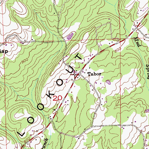 Topographic Map of Tabor Missionary Baptist Church, AL