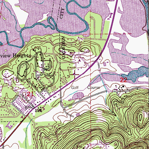 Topographic Map of Trinity Lutheran Church, AL