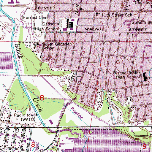 Topographic Map of Unity Missionary Baptist Church, AL