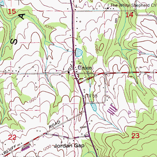 Topographic Map of Union School (historical), AL
