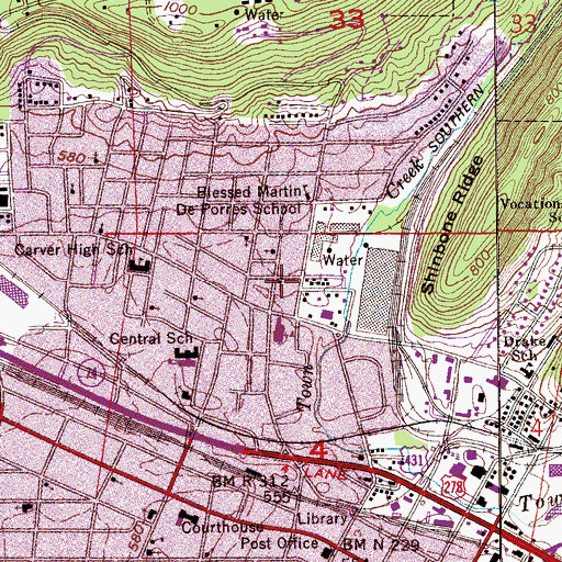 Topographic Map of Union Street Baptist Church, AL