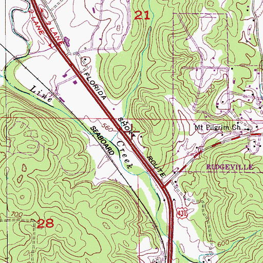 Topographic Map of Victory Baptist Church, AL