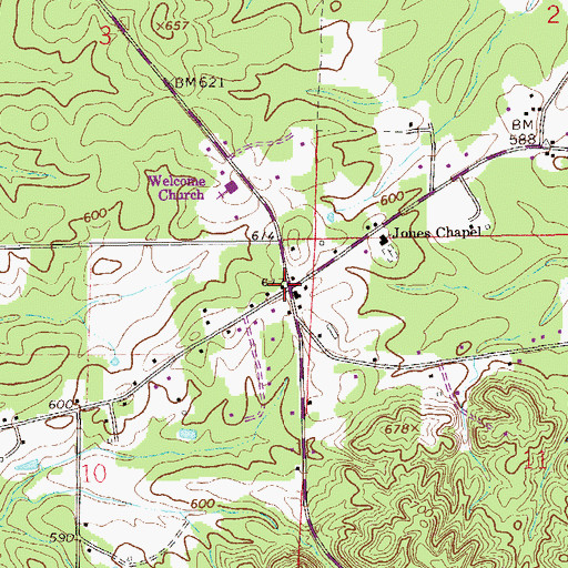 Topographic Map of Welcome Missionary Baptist Church, AL