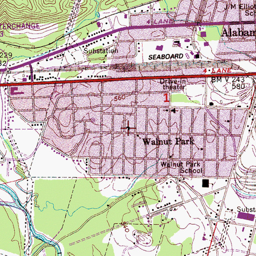 Topographic Map of West End Baptist Church, AL