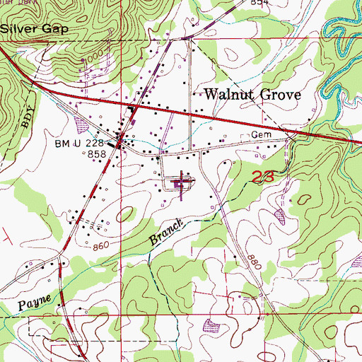 Topographic Map of West End High School, AL