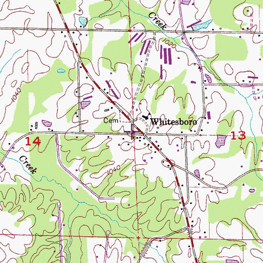 Topographic Map of Whitesboro Baptist Church, AL