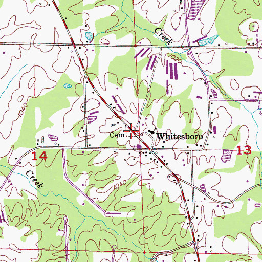Topographic Map of Whitesboro Cemetery, AL