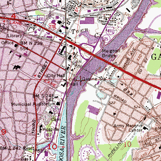 Topographic Map of Wisdom Ferry (historical), AL