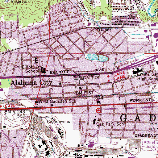 Topographic Map of Word of Life Church, AL