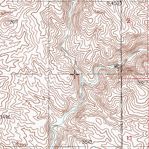Topographic Map of Yellowjacket Canyon, AZ