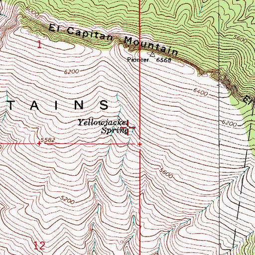 Topographic Map of Yellowjacket Spring, AZ