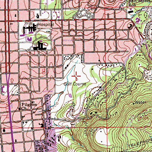 Topographic Map of Anniston Country Club, AL