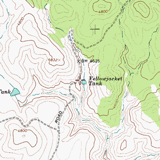 Topographic Map of Yellowjacket Tank, AZ