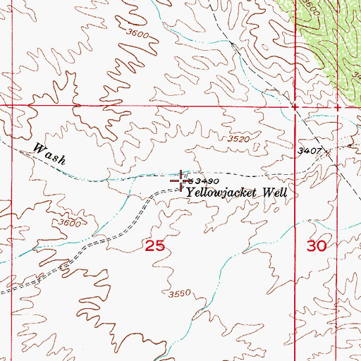 Topographic Map of Yellowjacket Well, AZ