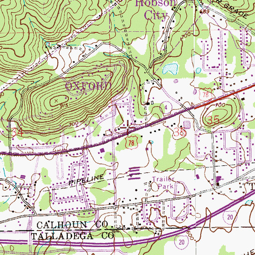 Topographic Map of Bettaview Hills Church, AL