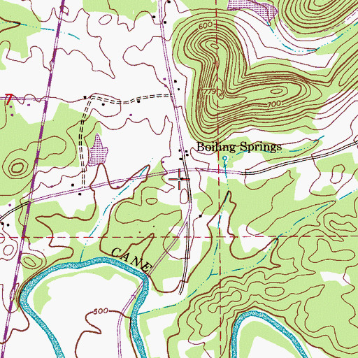 Topographic Map of Boiling Springs Missionary Baptist Church, AL