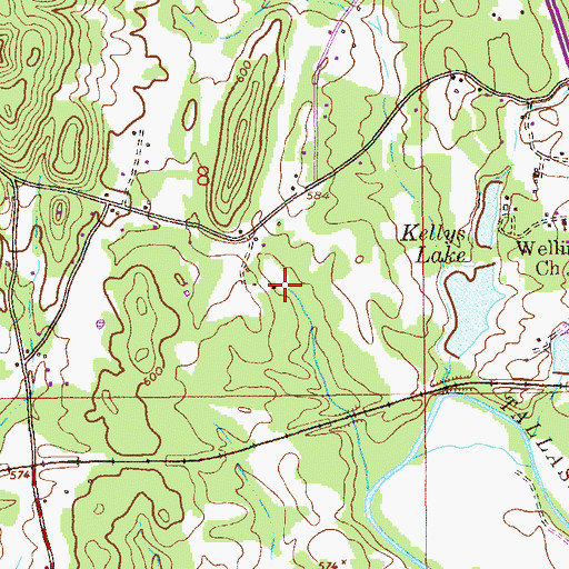 Topographic Map of Boozers Lake, AL