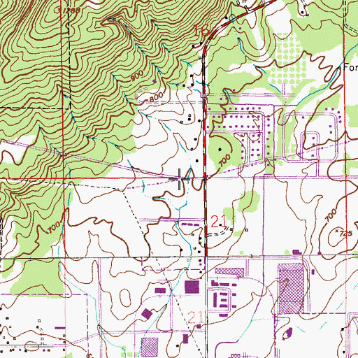 Topographic Map of Calvary Temple, AL