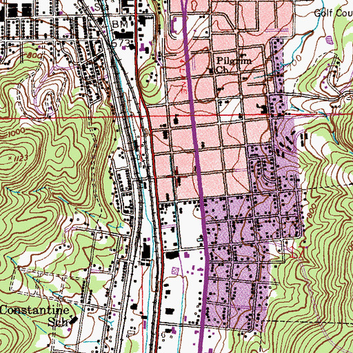 Topographic Map of Carpenter Memorial Methodist Church, AL