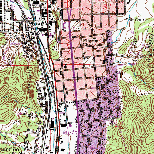 Topographic Map of Church of Christ, AL