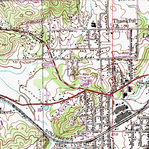 Topographic Map of Church of God, AL