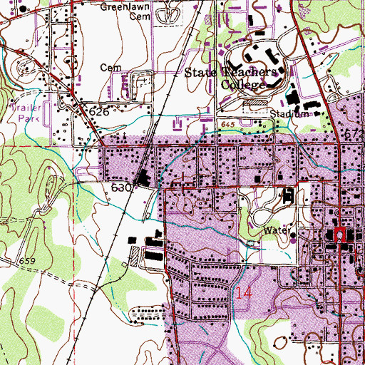 Topographic Map of Church of God, AL