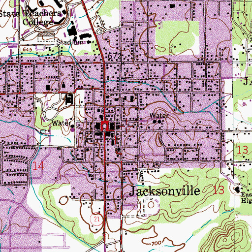 Topographic Map of Church Street Plaza Shopping Center, AL