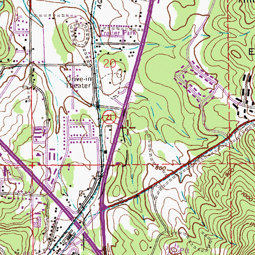 Topographic Map of Coosa Valley Regional Juvenile Center, AL