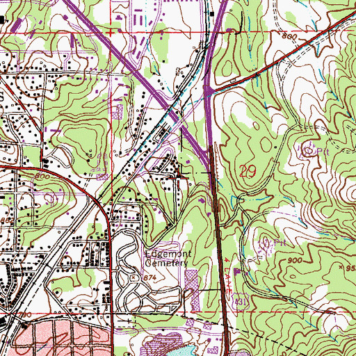 Topographic Map of Fairview Heights Baptist Church, AL