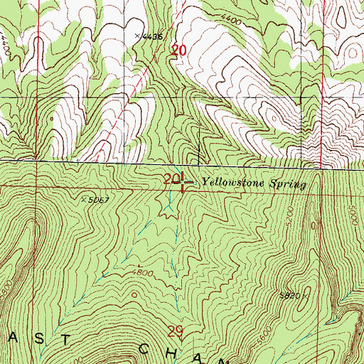 Topographic Map of Yellowstone Spring, AZ