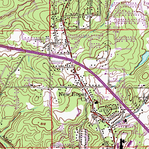 Topographic Map of First Church of the Nazarene, AL